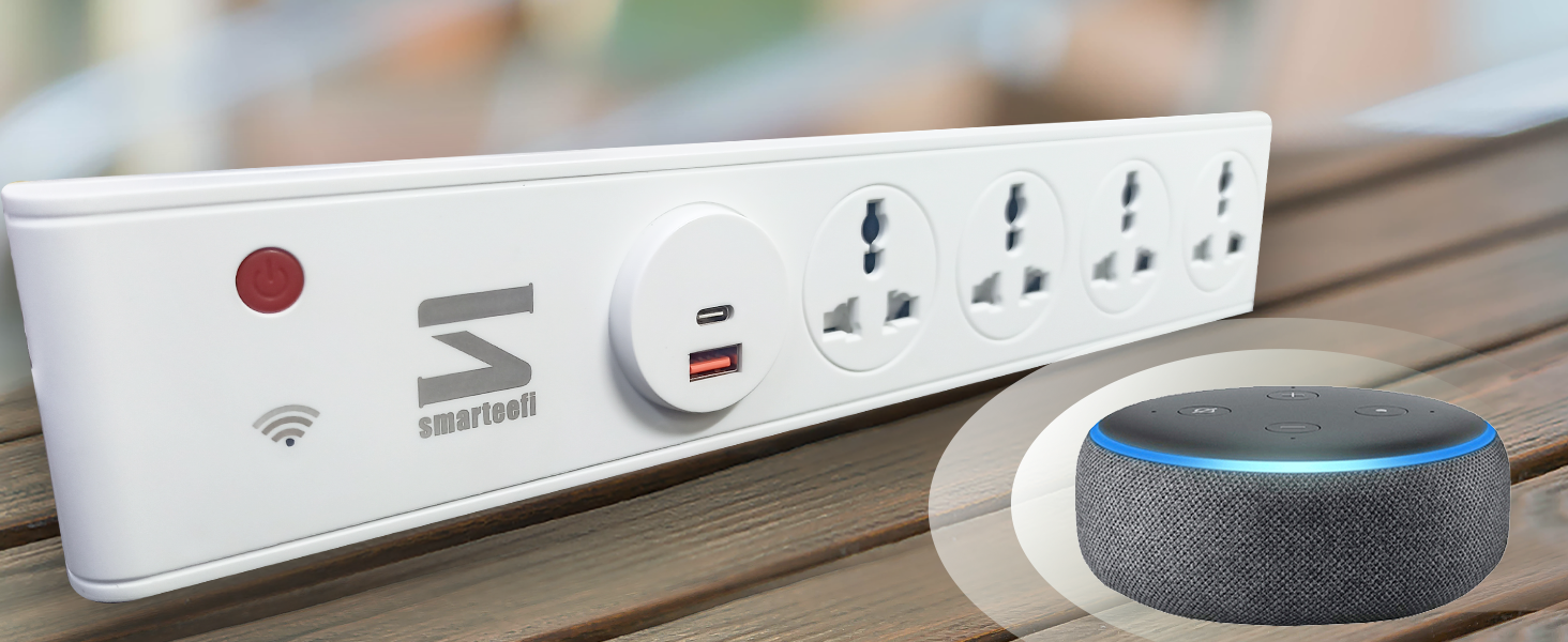 Smarteefi USB WiFi Smart Power Extension 5 Port (18W PD Charger USBA