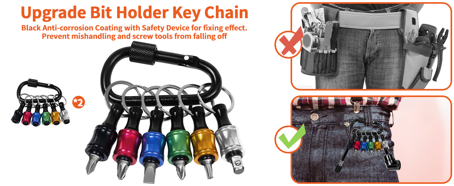 12Pcs Keychain Bit Holders-Say Goodbye to Chaos
