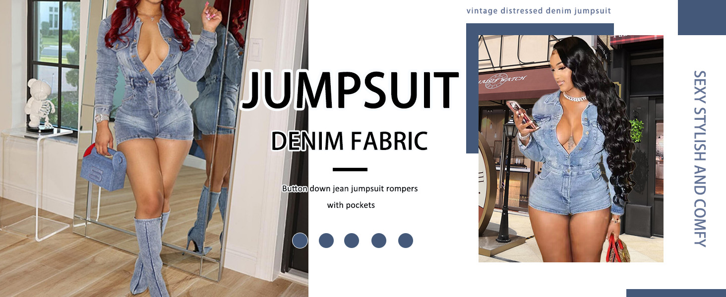 Trendy Women's Denim Jumpsuit Sexy Stylish and Comfy