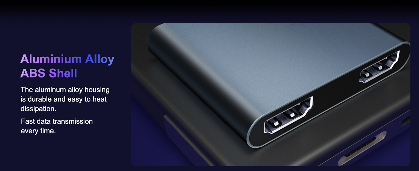 USB-C to Dual HDMI Adapter 4K @60hz,Type C to HDMI Converter
