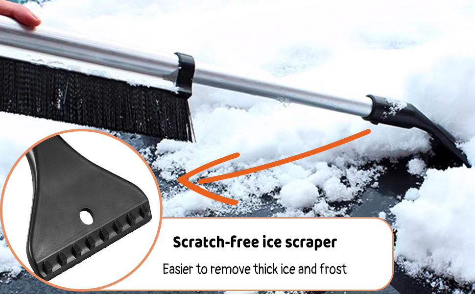 W.L Extendable 24 Inch Car Snow Brush and Ice Scraper, Car