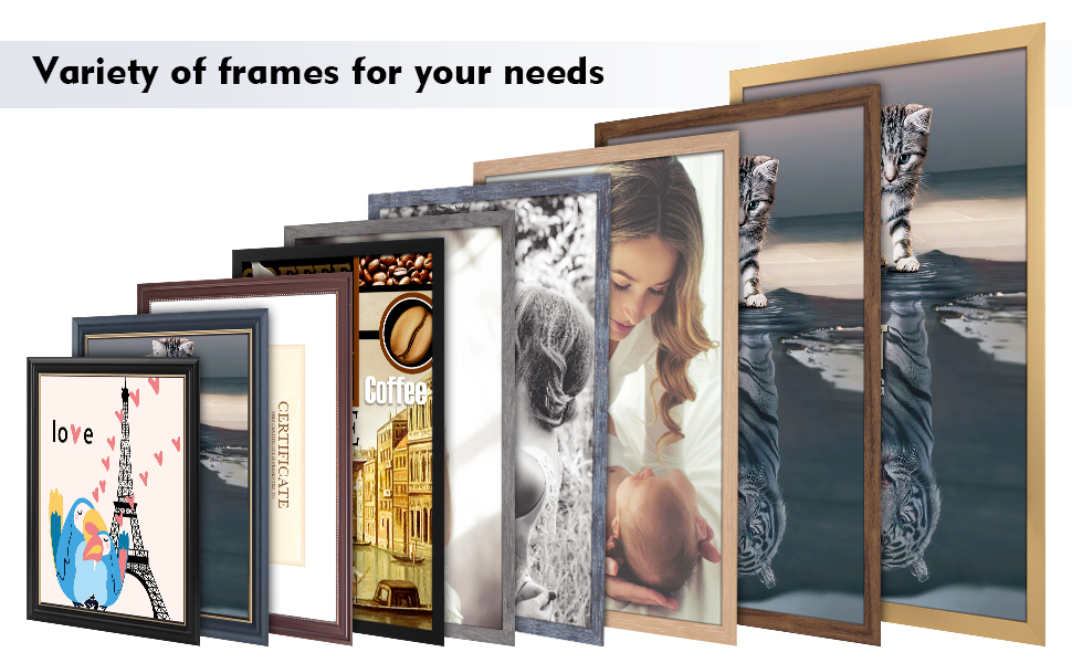 16x20 Frame Natural Woodgrain, 20x16 Picture Poster Frame, Horizontal Vertical
