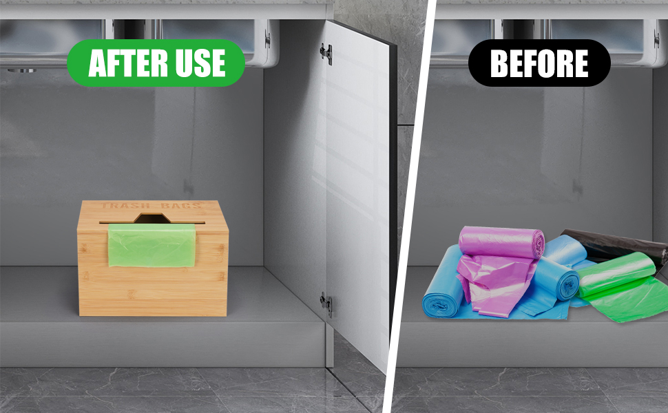 Trash Bag Dispenser, Garbage Bag Roll Holder for Kitchen