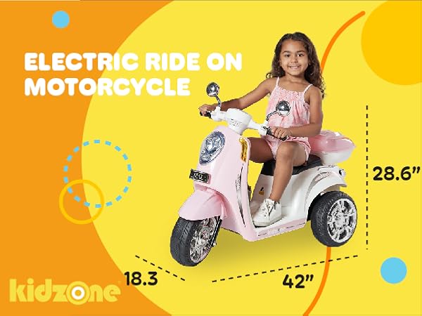 【E ❤︎ 】 Amazon.com: Kidzone Ride On Motorcycle 3-Wheel Toy Battery