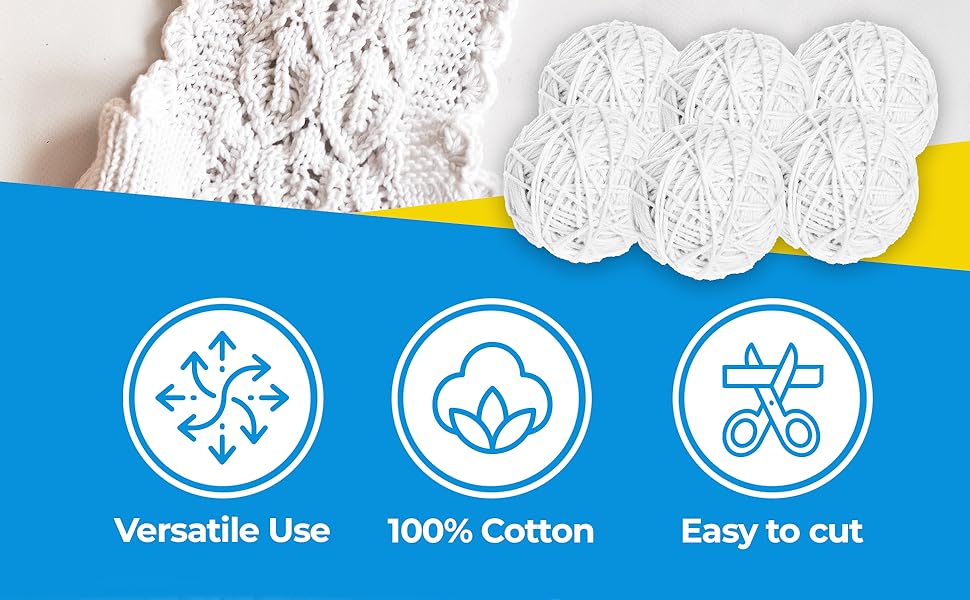 6x Cotton String Balls 150m Total Ball of String Ideal as Cooking