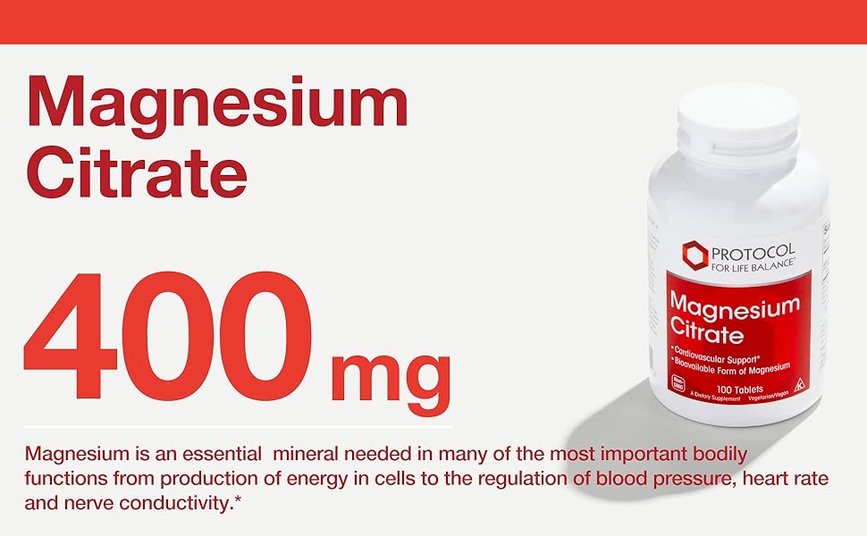 Protocol Magnesium Citrate 400mg Supports Heart Health