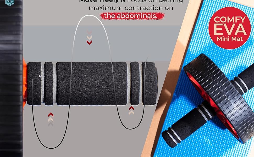 Boldfit Abs Wheel Roller Red