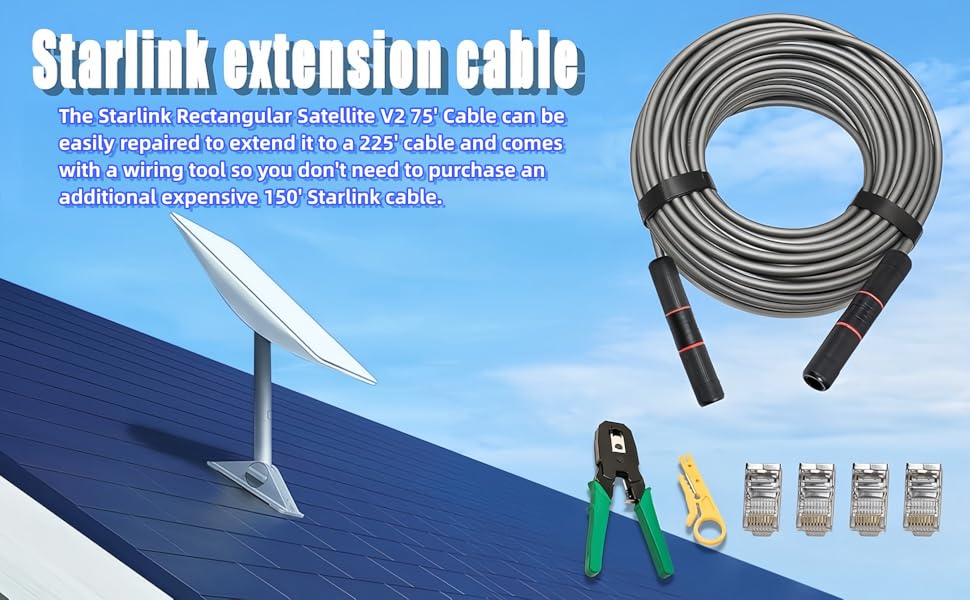 Galeith Starlink Cable Repair Kit, with 150ft Starlink