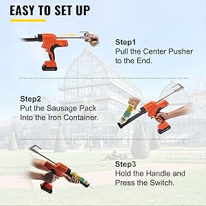 VEVOR Pistolet A Cartouche 6500 N Pistolet A Mastic Sans Fil Pistolet A Cartouche Mecanique 300 ML En Fer Vitesse Controlable Pour Verres Ceramiques Produits Sanitaires Appareils Electriques Toilette 18 PISTOLET POUR CARTOUCHE DE SCELLEMENT