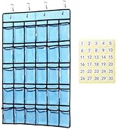 KEEPJOY Classroom Pocket Chart for Cellphone Calculator Holder, 30 Clear Pocket Charts for Classr...