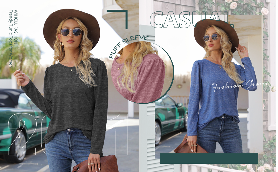 Womens long sleeve tops trendy