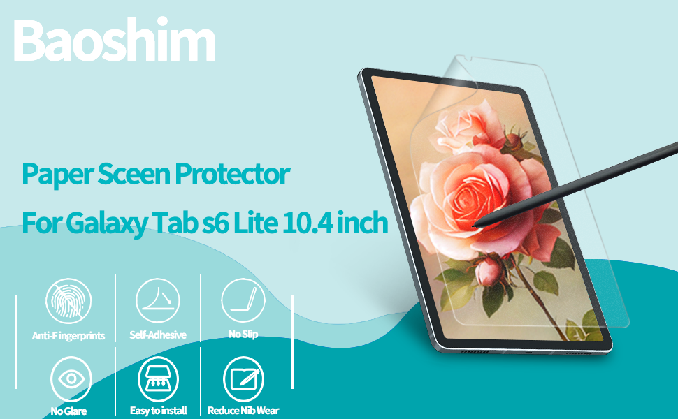 Paper Screen Protector textured for Samsung Galaxy Tab S6 Lite 10.4 Inch 2022 (P613/P619) & 2020