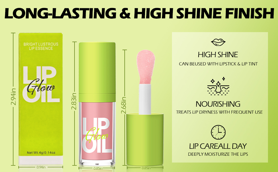 Shiny Vegan Big Brush Head Lip Oil Tinted Lip Oil Gloss