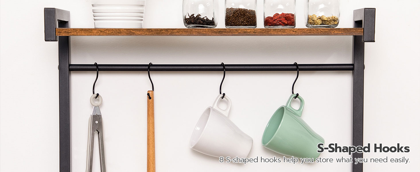 HOOBRO Bakers Rack for Kitchen with Storage, 4 Tier