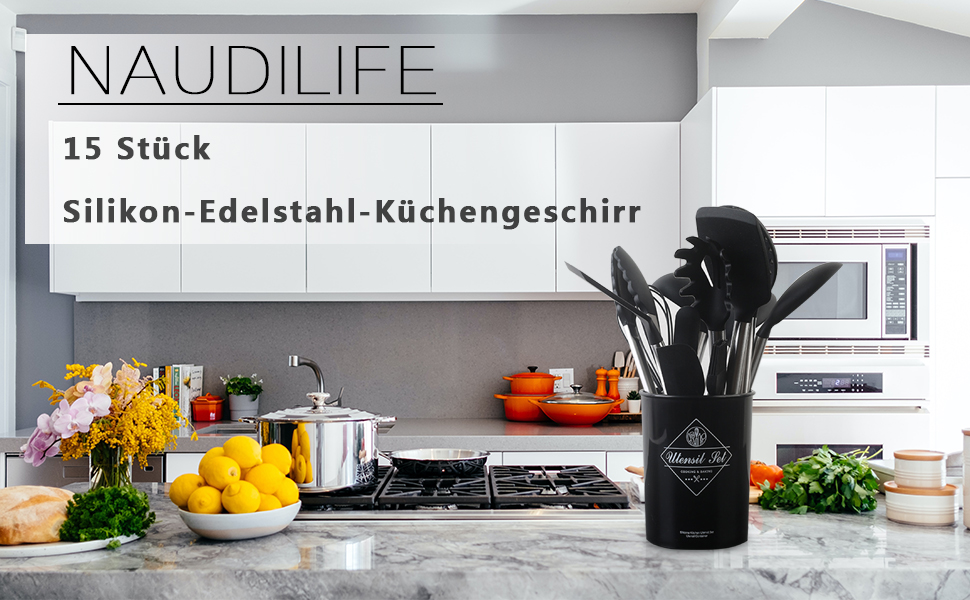 set di utensili da cucina in silicone