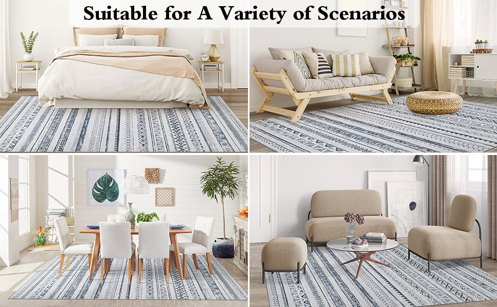 Area Rugs 5x7 Living Room Rug, Machine Washable Rug Soft Large Area Rug with Anti