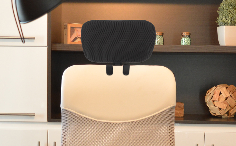 Tofficu Office Chair Headrest Attachment Universal Head Support Cushion Upholstered Adjustable