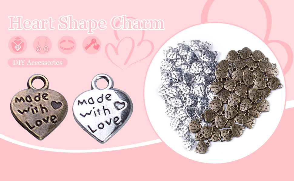 handmade with love charms