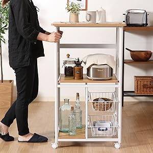 Amazon.co.jp: 不二貿易 キッチンワゴン キャスター付き