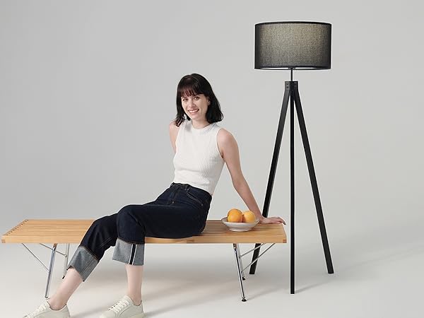 Brightech Eden Tripod LED Floor Lamp – Mid Century Dimmable