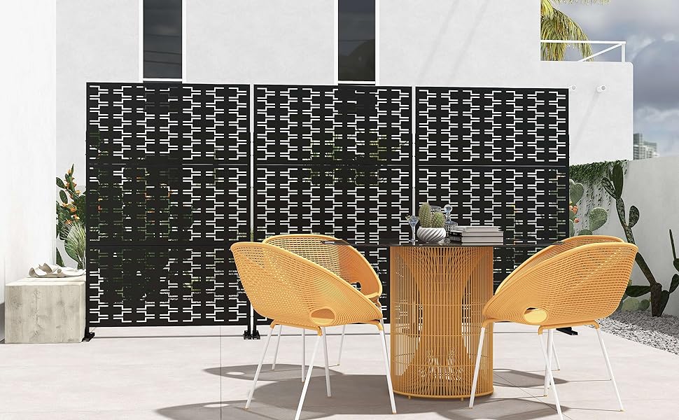 Elevens Metal Privacy Screen Outdoor Patio Screen Panels
