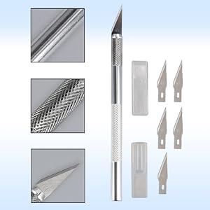 One carving knife with five replacement blades