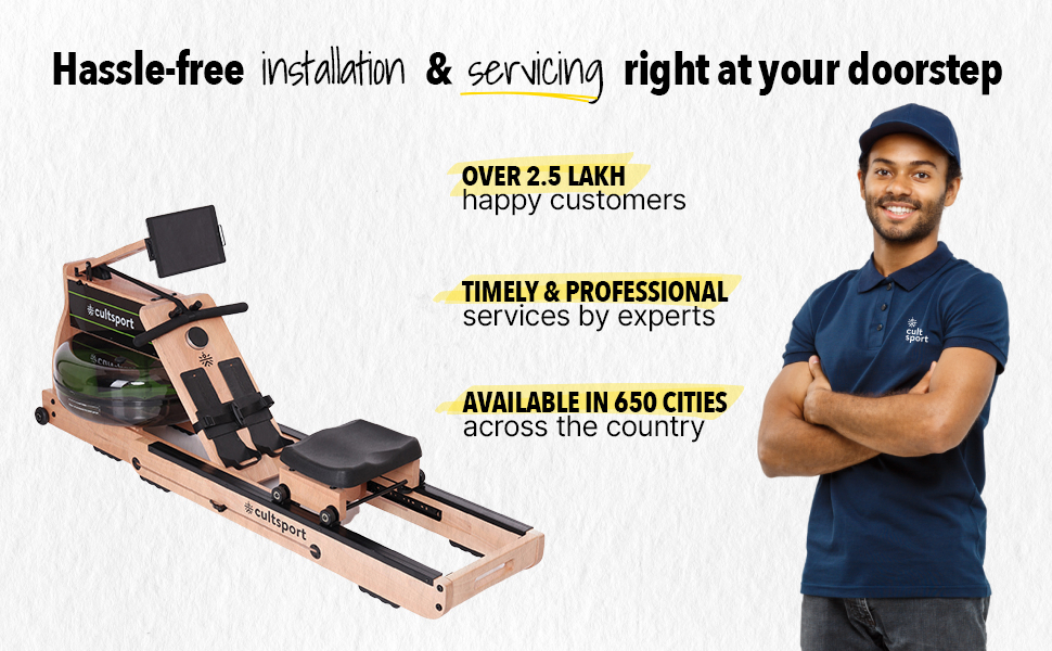 Cult.Sport smartROW X1 Water Rowing Machine with Free Diet Plan