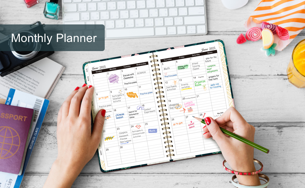 2025 planner, weekly and monthly planner, A5 (6.2'' x 8.5