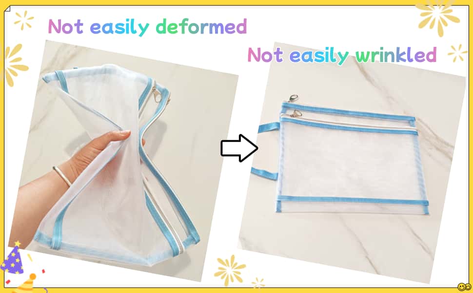 10 Pack A4 DoubleLayer Mesh Zipper Pouch Bags & 2 Pack B6