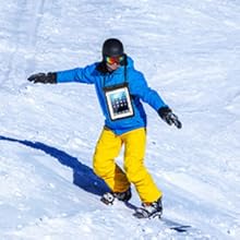 Skiing with waterproof case