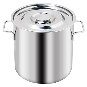 Amazon | iimono117 寸胴鍋 (50L) ステンレス 100％ 蓋付き 両手