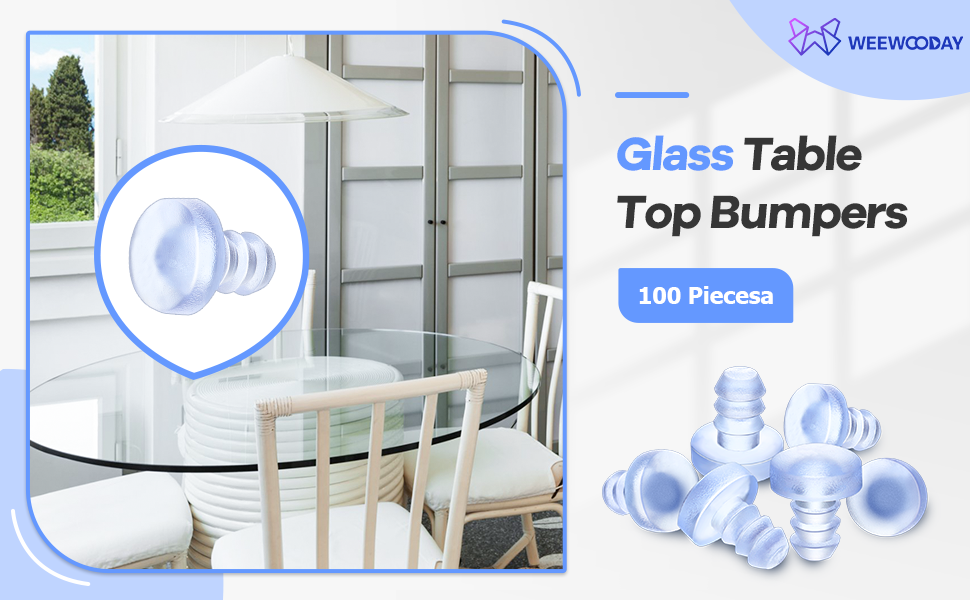 100 Pieces Glass Table Top Bumpers Soft Stem Bumper Anti Collision