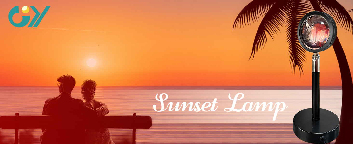 GY Sunset lamp 4 Colors Sunset Projection Lamp 5W Sunset Light for Home Decor 360° Rotating