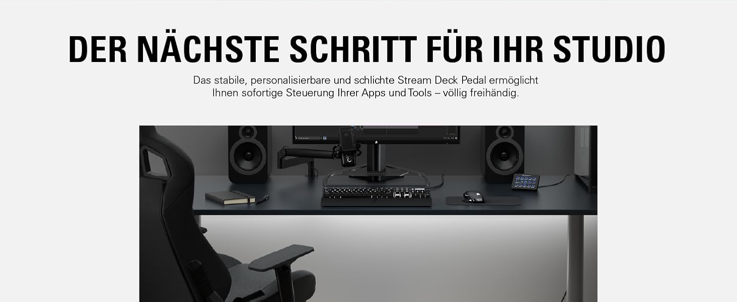 Foot Streaming Discord Elgato Stream Deck Pedal – Freihand-Studio-Controller, 3 Makro-Fußpedale,  Auslösen von Aktionen in Apps und Software wie OBS, Twitch, YouTube und  Anderen, für Mac und PC, 20GBF9901, Schwarz: Amazon.de: Musikinstrumente &  DJ-Equipment