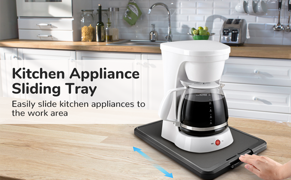 Homaisson Kitchen Appliance Sliding Tray, Coffee Maker