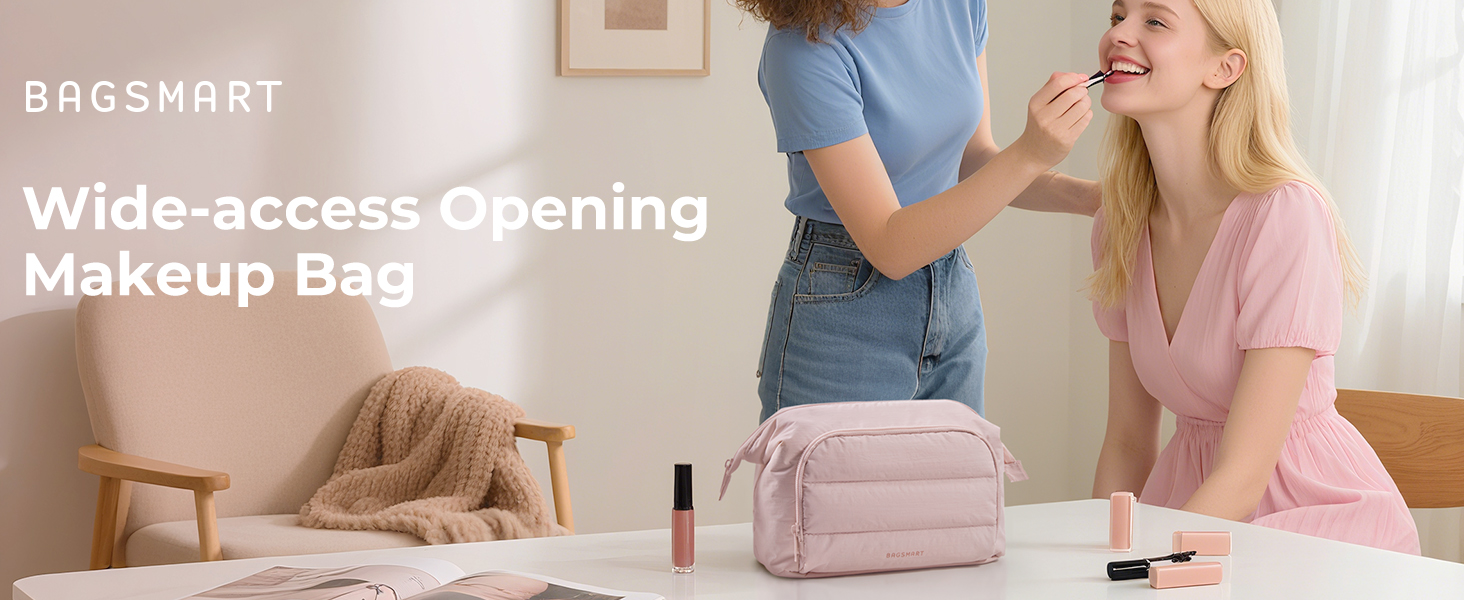 Wide-access Opening Makeup Bag