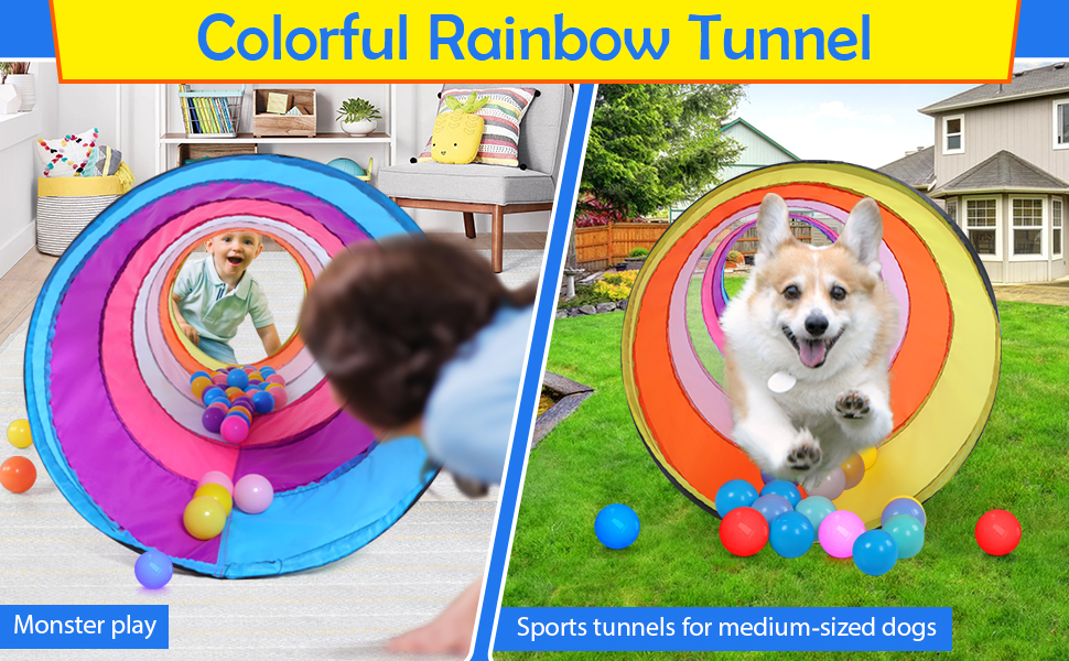 SweHouse Pop Up Tunnel For Kids To Crawl Through - Indoor And