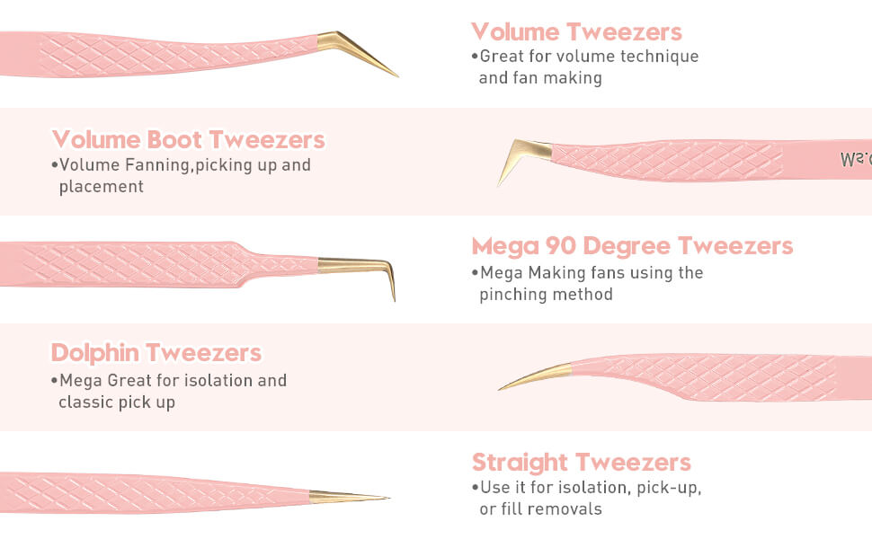 Ms.Queen 90 Degree Lash Tweezers for Eyelash Extensions