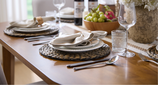 brown placemats