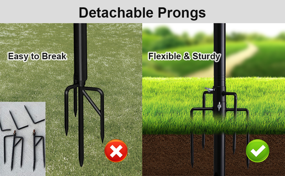 HOSKO 10FT String Light Poles for Outdoor Black String Light Pole