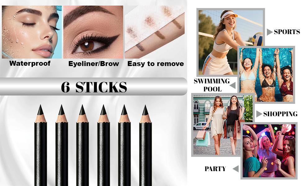 6pcs eye brow pencils