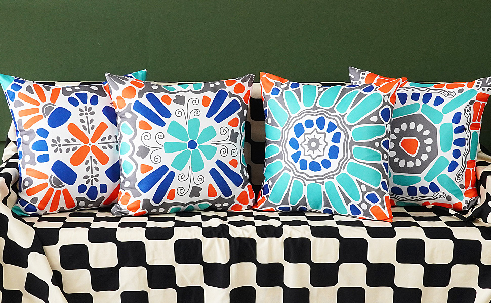 ONWAY Outdoor Waterproof Pillow Covers 20x20 Set of 4