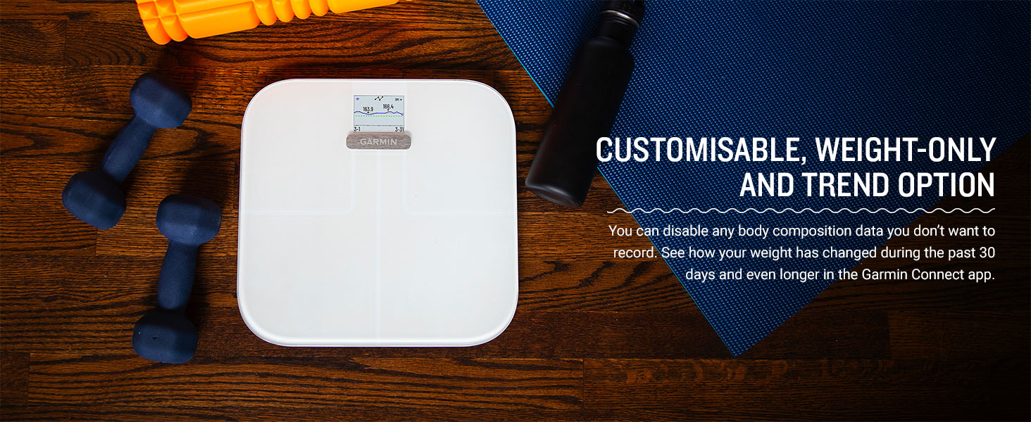 Garmin Index S2 Smart Scale, Wireless Connectivity Scale, Measure Body