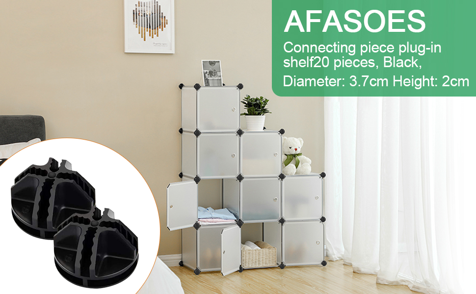 AFASOES 20PCS Wire Cube Plastic Connectors Black Interlocking Plastic