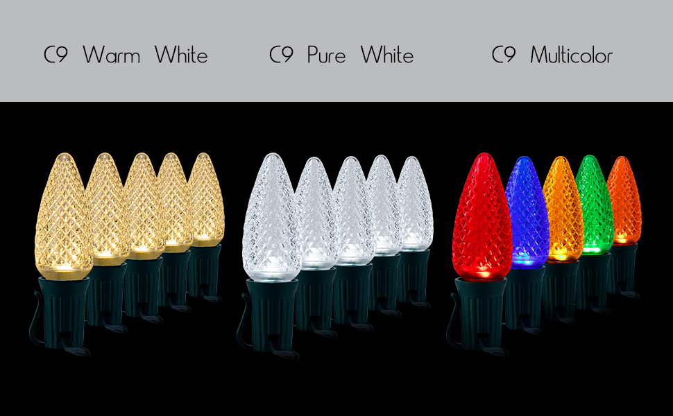 Brightown C9 Christmas String Lights Outdoor Led Fairy Lights Faceted