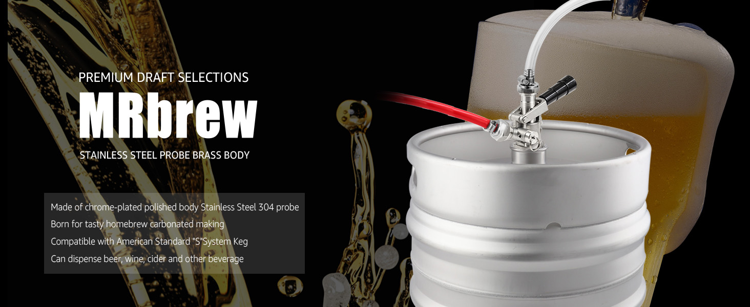 MRbrew Sankey S System Keg Coupler, O.D 1/4'' Beer