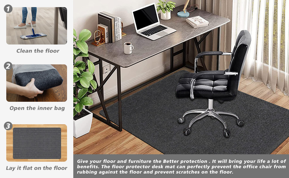 HEBE Office Chair Mat for Hardwood Floor 36"X55" Computer Chair Mat for
