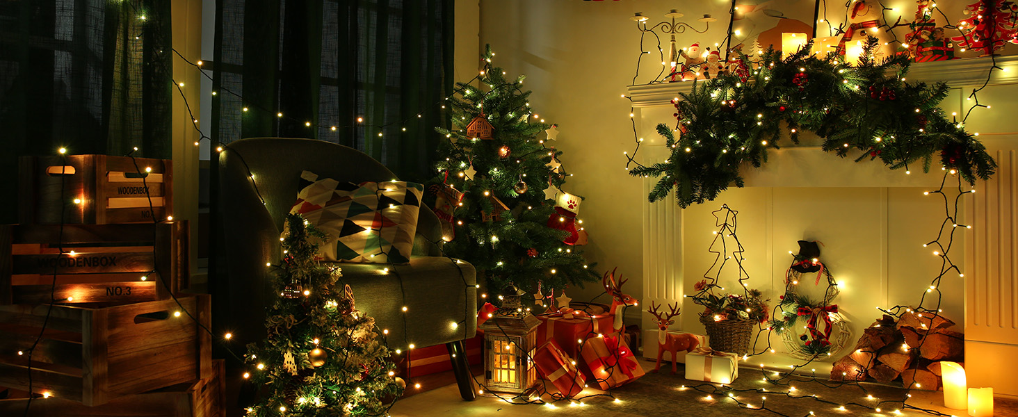 Joomer Halloween Decoration Lights Outdoor, 65ft 200 LED RGB Color