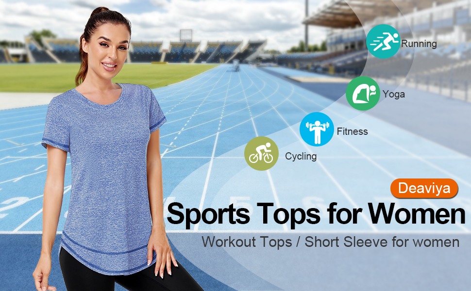 Deaviya Workout Shirts Women, Short Sleeve Shirts, UPF 50+ Sun Protection Shirts