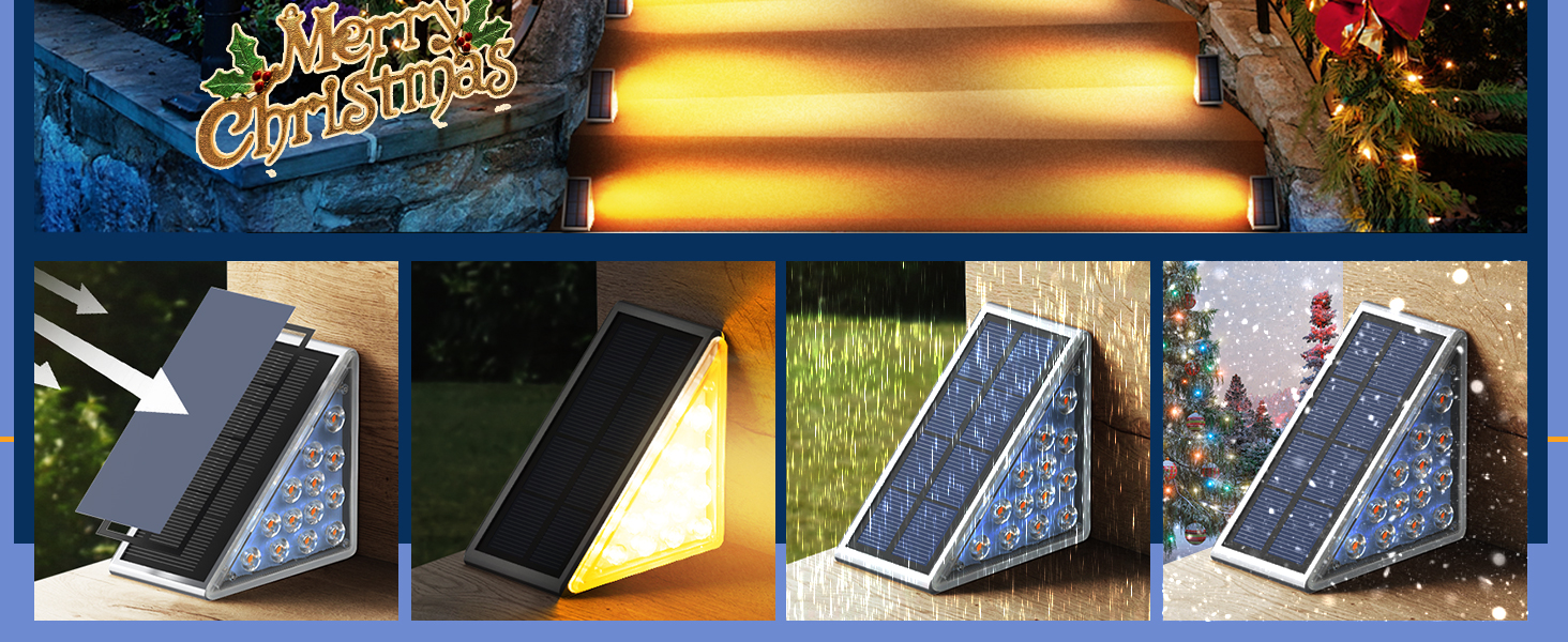 outdoor solar stick on step lights